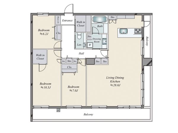 ディークラディア川西 間取図(平面図)