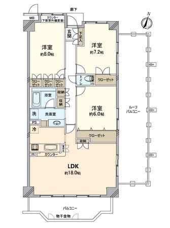 レックスパーク猪名川 間取図(平面図) 間取図(平面図)
