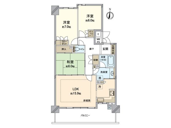ザ・ライオンズ池田 E棟 間取図(平面図) ザ・ライオンズ池田 E棟 間取図(平面図)