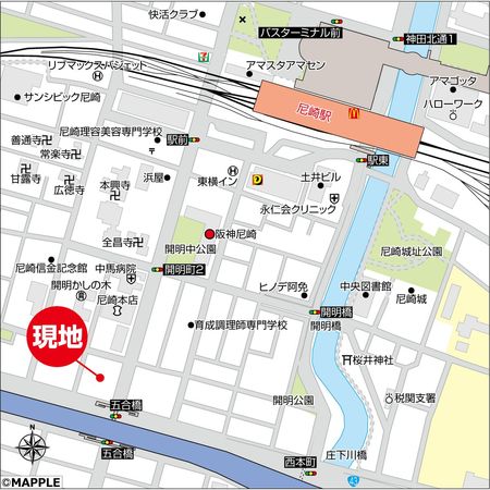 フレクサンス尼崎西本町 地図