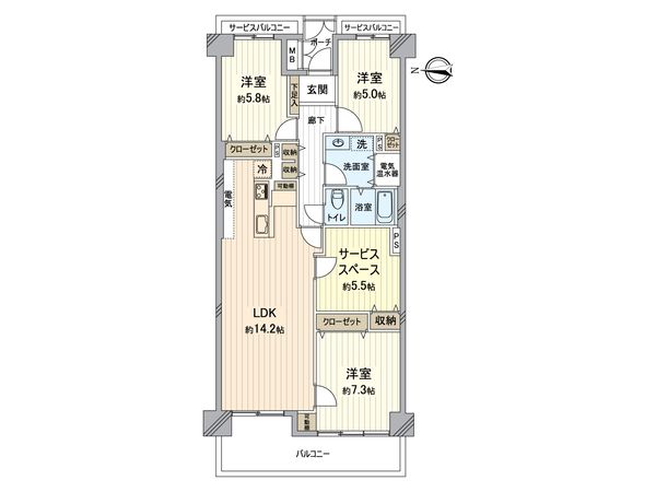 サンシティ池田 間取図(平面図) サンシティ池田 間取図(平面図)
