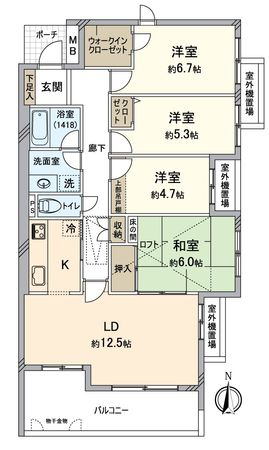 メゾン花屋敷東 間取図(平面図) メゾン花屋敷東 間取図(平面図)