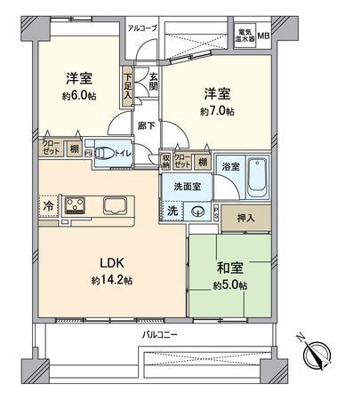 アズシェラーナココ 間取図(平面図)