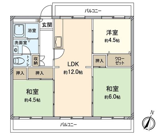 清和台センターハイツ M棟 間取図(平面図) 清和台センターハイツ M棟 間取図(平面図)