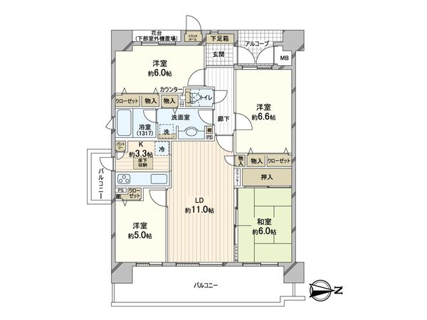 パルコート川西ラッフィナート 間取図(平面図) パルコート川西ラッフィナート 間取図(平面図)