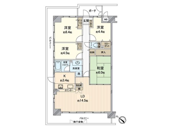 東急ドエルアルス川西・多田 間取図(平面図)