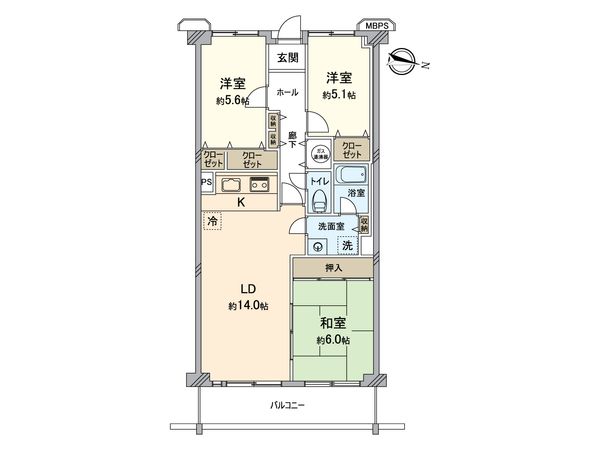 池田住吉ビューハイツ 間取図(平面図)