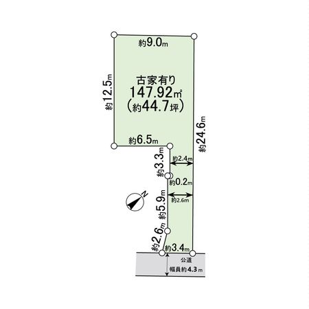 宝塚市中州一丁目【古家有土地】 区画図