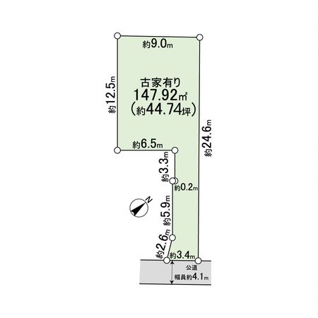 宝塚市中州一丁目【古家有土地】 区画図 宝塚市中州一丁目【古家有土地】 区画図