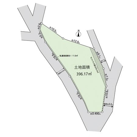 宝塚市山本中1丁目土地【古屋有り】 区画図 宝塚市山本中1丁目土地【古屋有り】 区画図
