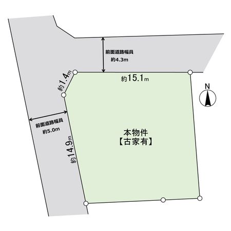 宝塚市山本台1丁目【土地(古家有)】 区画図