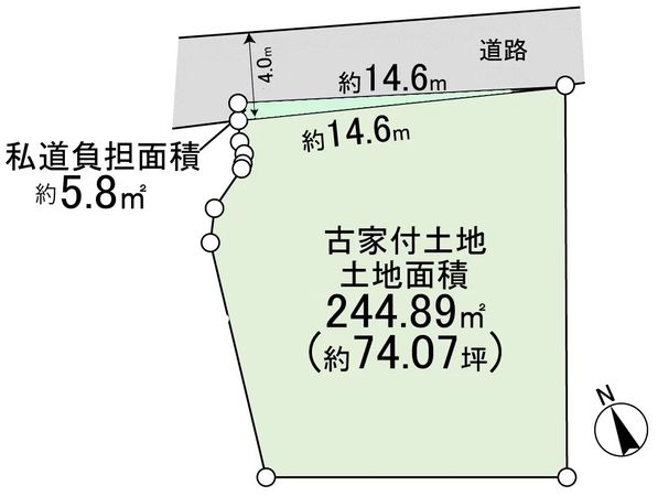 宝塚市栄町3丁目【古家有土地】 区画図 宝塚市栄町3丁目【古家有土地】 区画図