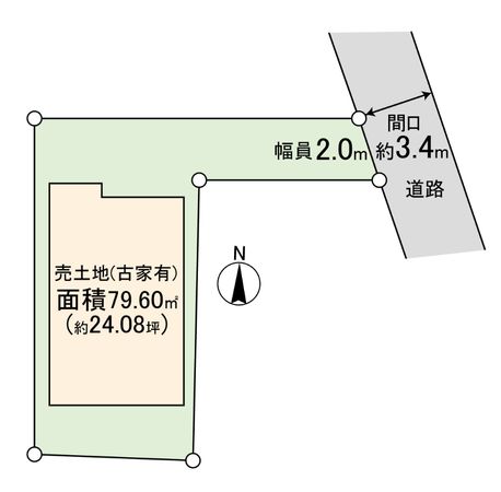 宝塚市中筋8丁目【古家有土地】 区画図 宝塚市中筋8丁目【古家有土地】 区画図