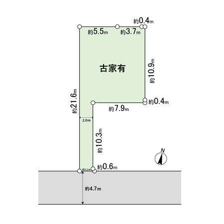 宝塚市売布1丁目【古家有土地】 区画図