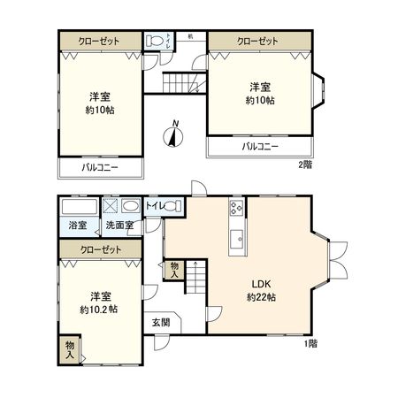 宝塚市中筋山手5丁目【戸建】 間取図(平面図) 宝塚市中筋山手5丁目【戸建】 間取図(平面図)