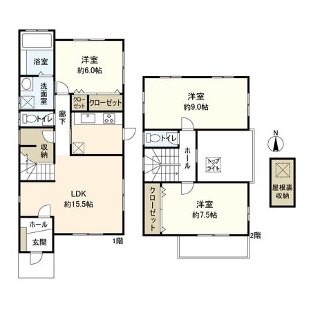 宝塚市仁川旭ガ丘【戸建】 間取図(平面図) 宝塚市仁川旭ガ丘【戸建】 間取図(平面図)