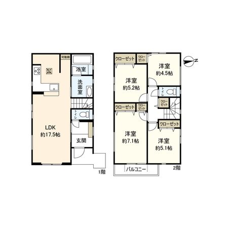 宝塚市仁川高丸2丁目【新築戸建】 間取図(平面図) 宝塚市仁川高丸2丁目【新築戸建】 間取図(平面図)