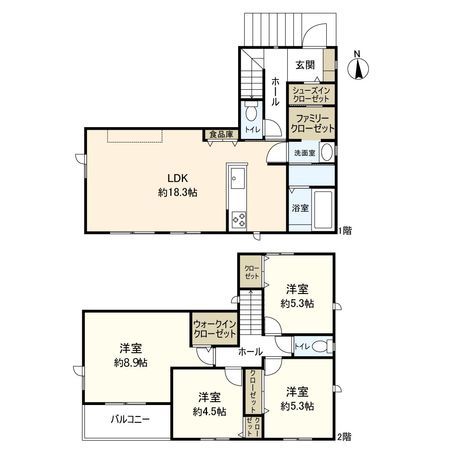 宝塚市売布きよしが丘 A号地 戸建 間取図(平面図) 宝塚市売布きよしが丘 A号地 戸建 間取図(平面図)