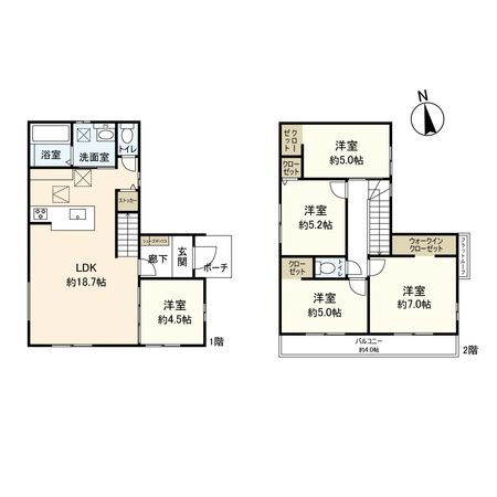 宝塚市中山桜台2丁目【新築戸建】 間取図(平面図)