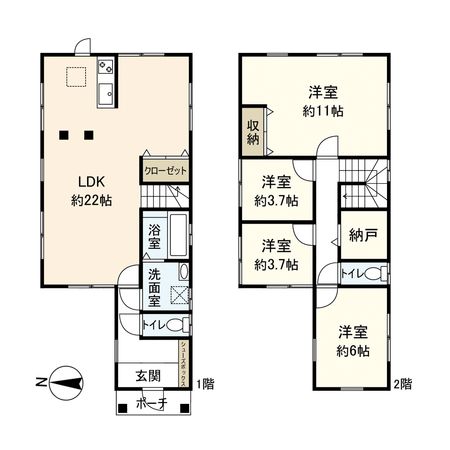 宝塚市末成町【戸建】 間取図(平面図) 宝塚市末成町【戸建】 間取図(平面図)