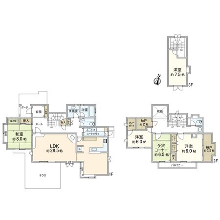 西宮市北六甲台2丁目【戸建】 間取図(平面図) 間取図(平面図)