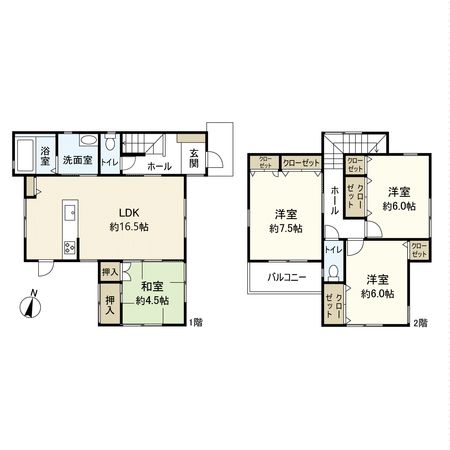 宝塚市中筋7丁目【戸建】 間取図(平面図)