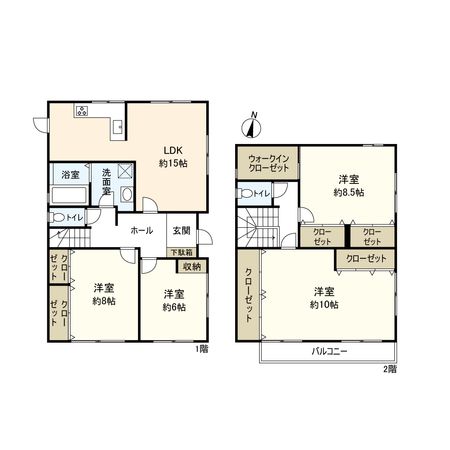 宝塚市売布1丁目【戸建】 間取図(平面図) 間取図(平面図)