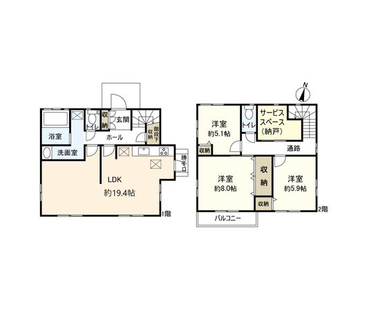 宝塚市売布一丁目【戸建】 間取図(平面図) 宝塚市売布一丁目【戸建】 間取図(平面図)