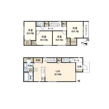 神戸市北区鹿の子台北町5丁目【新築戸建】<3号地> 間取図(平面図) 間取図(平面図)