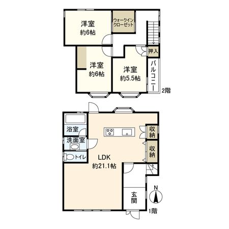 宝塚市山本丸橋3丁目【戸建】 間取図(平面図) 宝塚市山本丸橋3丁目【戸建】 間取図(平面図)