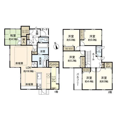 宝塚市山手台東3丁目【戸建】 間取図(平面図) 宝塚市山手台東3丁目【戸建】 間取図(平面図)