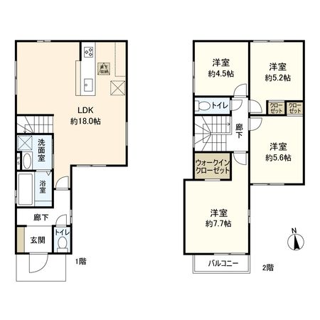 宝塚市光明町【新築戸建】 間取図(平面図) 宝塚市光明町【新築戸建】 間取図(平面図)