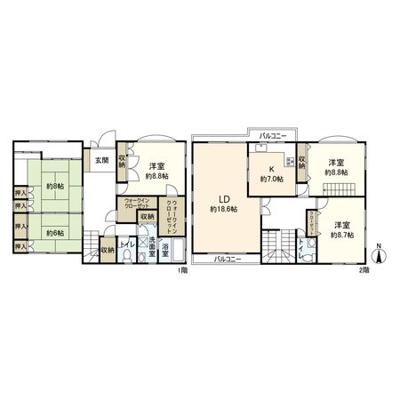 宝塚市逆瀬台5丁目【戸建】 間取図(平面図) 宝塚市逆瀬台5丁目【戸建】 間取図(平面図)