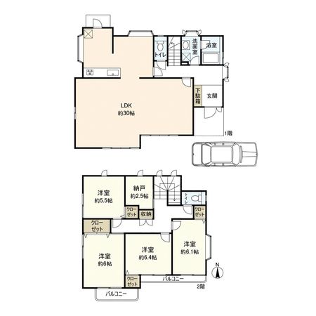 宝塚市逆瀬台5丁目【戸建】 間取図(平面図) 宝塚市逆瀬台5丁目【戸建】 間取図(平面図)