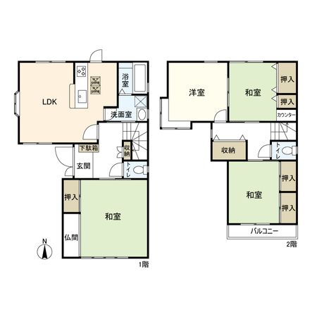 宝塚市福井町【戸建】 間取図(平面図) 間取図(平面図)