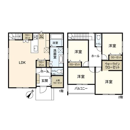 西宮市北六甲台4丁目【新築戸建】1号地 間取図(平面図) 西宮市北六甲台4丁目【新築戸建】1号地 間取図(平面図)