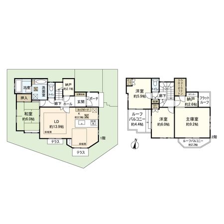 宝塚市宝梅2丁目【戸建】 間取図(平面図)