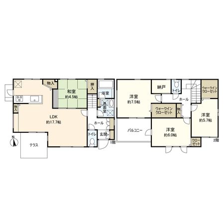 宝塚市山手台東5丁目【戸建】 間取図(平面図)