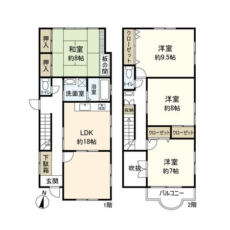 宝塚市御殿山2丁目【戸建】 間取図(平面図) 間取図(平面図)
