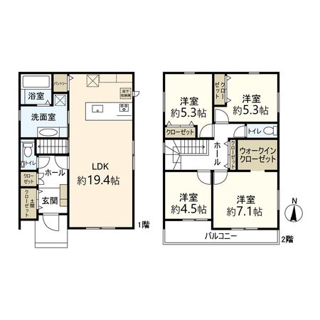 宝塚市宝梅2丁目【新築戸建1号地】 間取図(平面図)