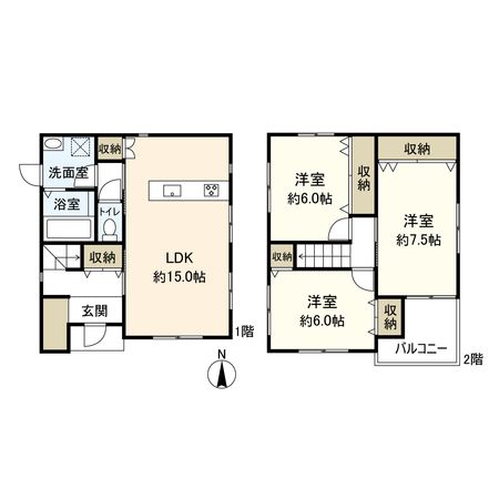 宝塚市野上5丁目【戸建】 間取図(平面図)