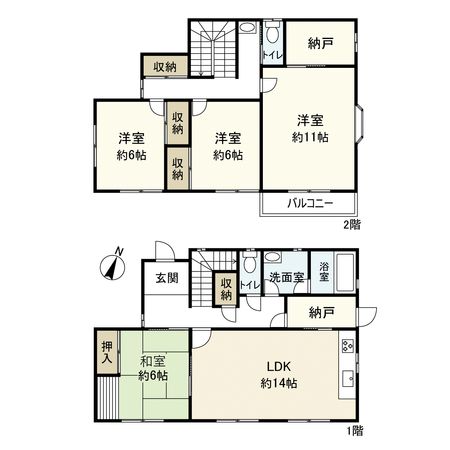西宮市東山台3丁目【戸建】 間取図(平面図)