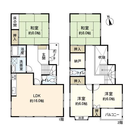 宝塚市御殿山2丁目【戸建】 間取図(平面図)
