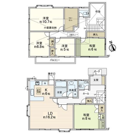 西宮市名塩南台2丁目【戸建】 間取図(平面図) 西宮市名塩南台2丁目【戸建】 間取図(平面図)