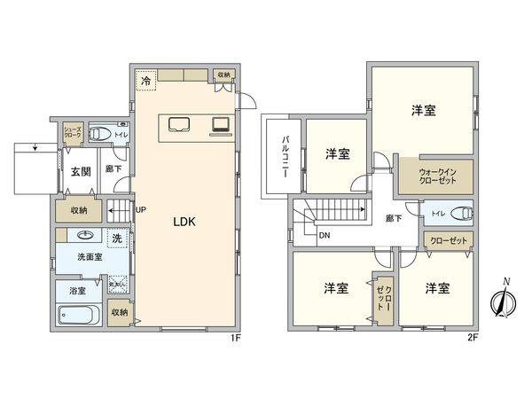 宝塚市清荒神4丁目【新築戸建】 間取図(平面図) 間取図(平面図)