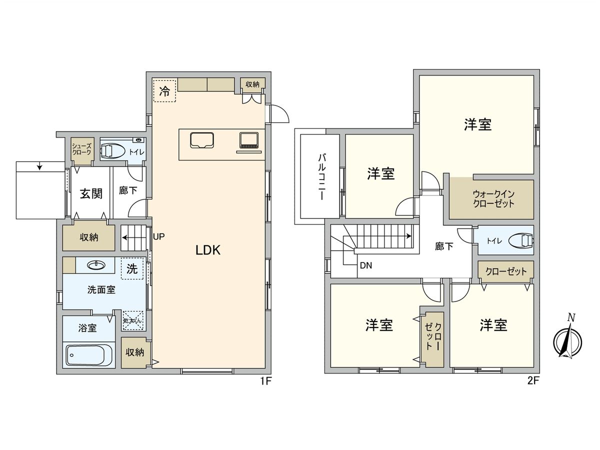宝塚市清荒神4丁目【新築戸建】 間取図(平面図) 間取図(平面図)