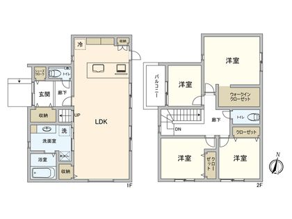 宝塚市清荒神4丁目【新築戸建】 間取図(平面図) 間取図(平面図)