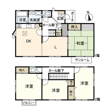 西宮市名塩南台2丁目【戸建】 間取図(平面図) 西宮市名塩南台2丁目【戸建】 間取図(平面図)