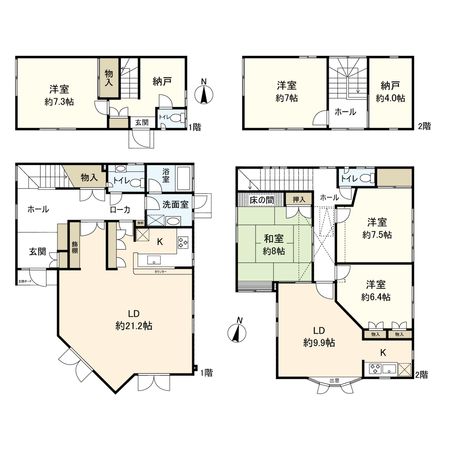 宝塚市御殿山2丁目【戸建】 間取図(平面図) 宝塚市御殿山2丁目【戸建】 間取図(平面図)