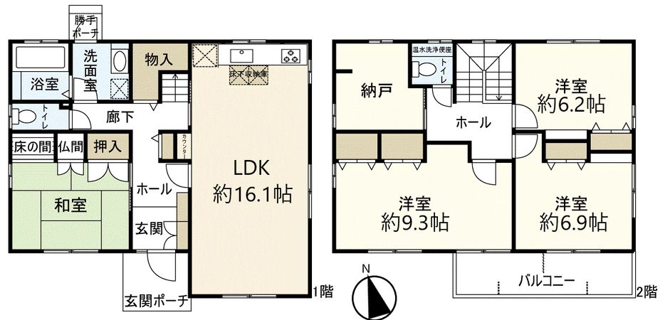 宝塚市武庫山一丁目【戸建】 間取図(平面図) 宝塚市武庫山一丁目【戸建】 間取図(平面図)